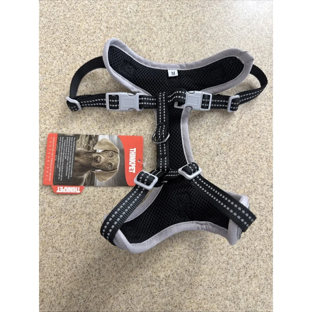 ThinkPet Reflective Breathable Soft Air Mesh No Pull Harness Choke Free Med NWT